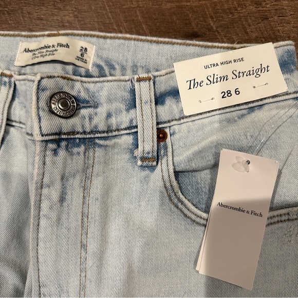 Abercrombie & Fitch Ultra High Rise Slim Straight Jeans - Picture 2 of 4